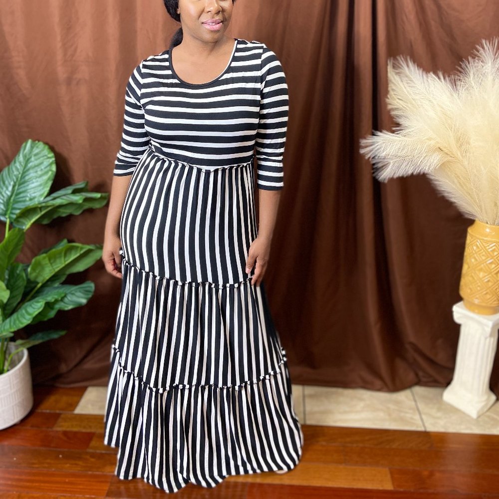 black & white maxi dress